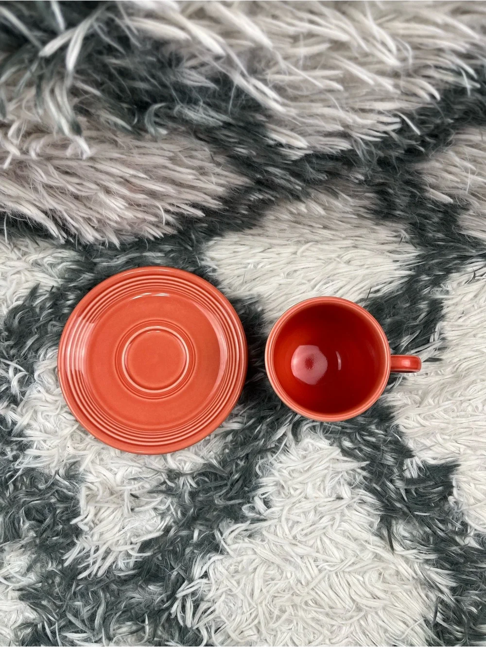 Fiesta Orange Teacup and Saucer